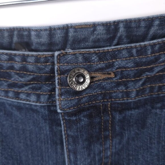 Harley Davidson Semi Flare Straight Mid Rise Jeans Size 8 Long - Picture 3 of 14